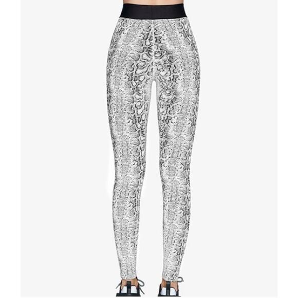ONA by Yoon Chung Leggings White Black Snake Print Women's Size Small NWT - Picture 2 of 7